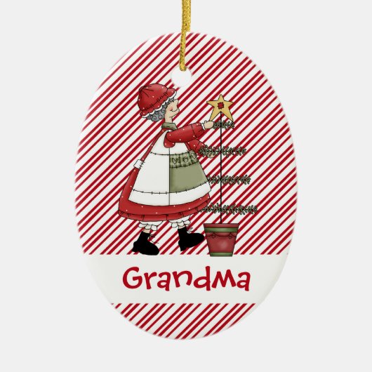 Christmastime Mrs Santa Claus Tree Keramisch Ornament (Voorkant)