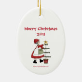Christmastime Mrs Santa Claus Tree Keramisch Ornament (Achterkant)