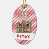 Christmastime Reindeer Noel Gift Keramisch Ornament (Links)