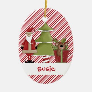 Christmastime Santa Tree Teddy Bear Gift Keramisch Ornament