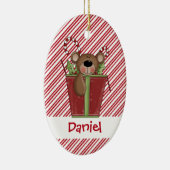 Christmastime Snoep Stripes Teddy Bear Ornament (Rechts)