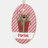 Christmastime Snoep Stripes Teddy Bear Ornament (Links)