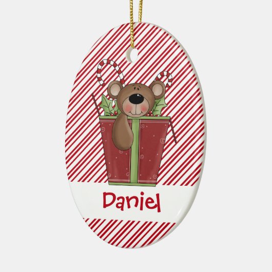 Christmastime Snoep Stripes Teddy Bear Ornament (Links)