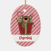 Christmastime Snoep Stripes Teddy Bear Ornament (Voorkant)