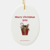 Christmastime Snoep Stripes Teddy Bear Ornament (Achterkant)