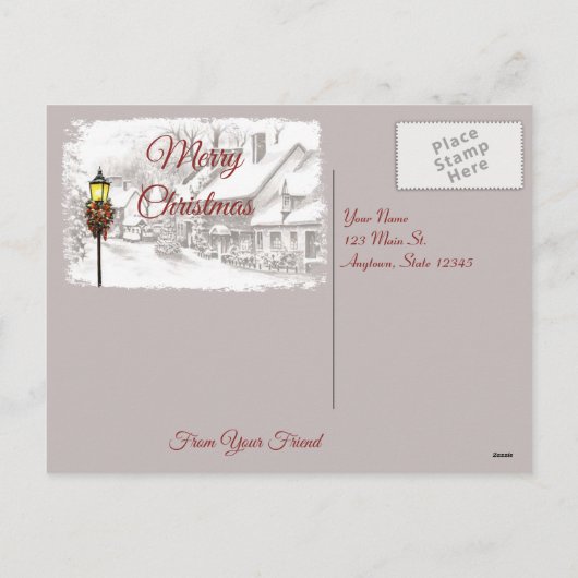 ChristmasTown Briefkaart (Achterkant)