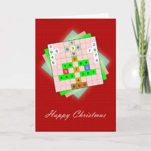 ChristmasTree - Kerstmis figuurlijke Sudoku Feestdagen Kaart