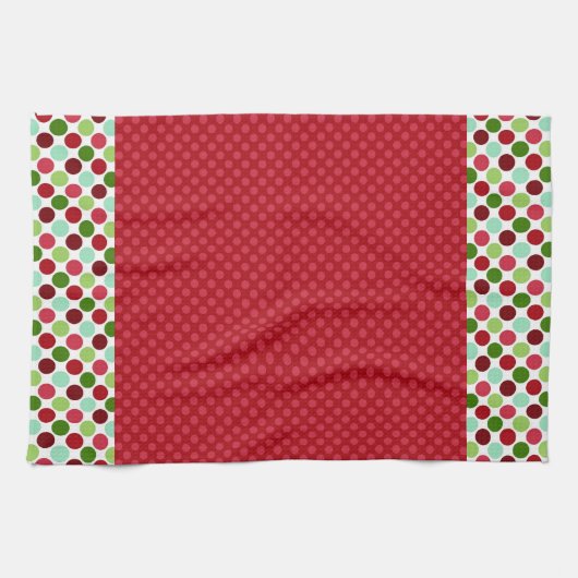 Christmasy Polka Dots Microfiber Kitchen Towel Theedoek (Horizontaal)