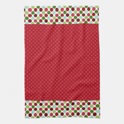Christmasy Polka Dots Microfiber Kitchen Towel Theedoek (Verticaal)