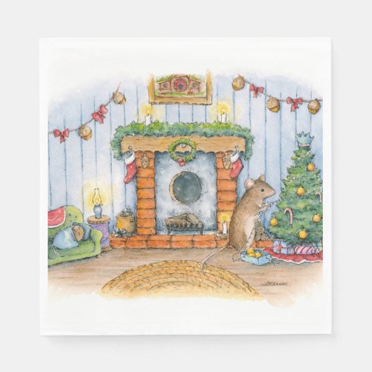 Christmouse servetten kunst van Alissa Hansen (Voorkant)