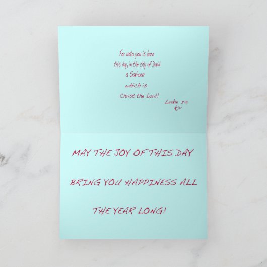 CHRISTMS FEESTDAGEN KAART (Binnen)