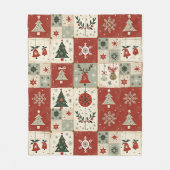 Christms Patchwork Quilt Fleece Blanket Deken (Voorkant)