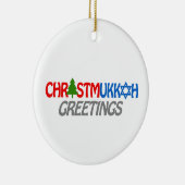 CHRISTMUKKAH GREETINGS -.png Keramisch Ornament (Rechts)