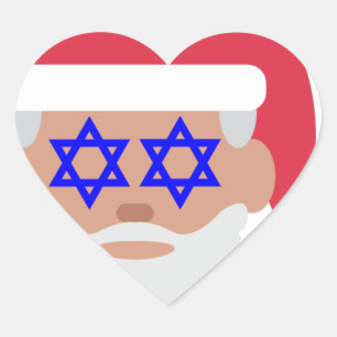 christmukkah santa claus emoji hart sticker