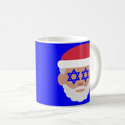 christmukkah santa claus emoji koffiemok (Voorkant rechts)