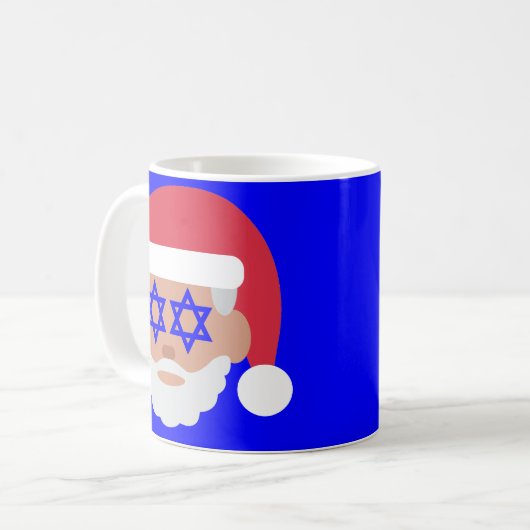 christmukkah santa claus emoji koffiemok (Voorkant links)
