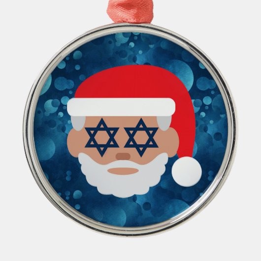 christmukkah santa emoji metalen ornament (Voorkant)