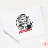 Christoffel Columbus leest verboden boeken Ronde Sticker (Envelop)