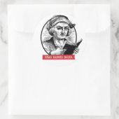 Christoffel Columbus leest verboden boeken Ronde Sticker (Tas)