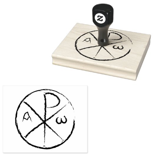Christogram Chi-Rho Rubberstempel (Gestempeld)