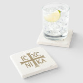 Christogram ICHC NIKA Stenen Onderzetter (Zijkant)