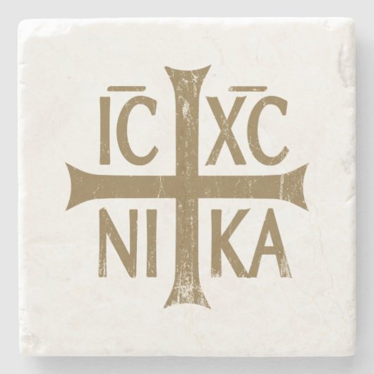 Christogram ICHC NIKA Stenen Onderzetter (Voorkant)