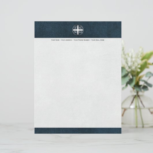 Christogram ICXC NIKA Jesus Verkopers Gepersonaliseerd Briefhoofd (Staand voorkant)