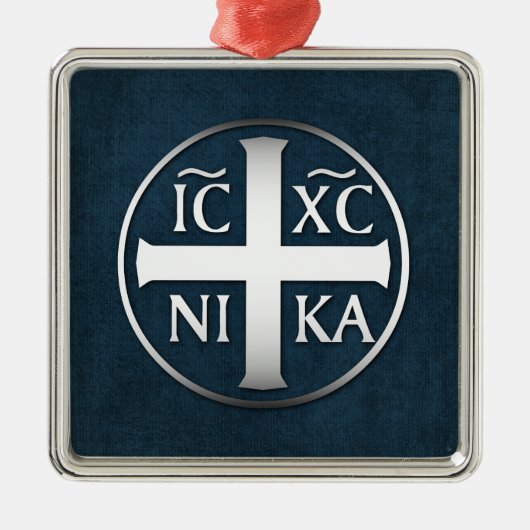Christogram ICXC NIKA Jesus Verkopers Metalen Ornament (Voorkant)