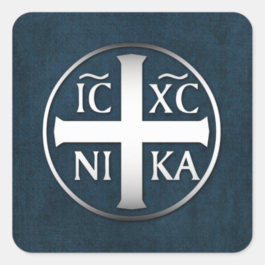 Christogram ICXC NIKA Jesus Verkopers Vierkante Sticker (Voorkant)