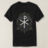 Christogram Jezus Christus Symbol Chi Ro Alpha Ome T-shirt (Design voorkant)