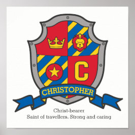 Christopher boys genaamd heraldry shield poster