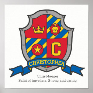 Christopher boys genaamd heraldry shield poster