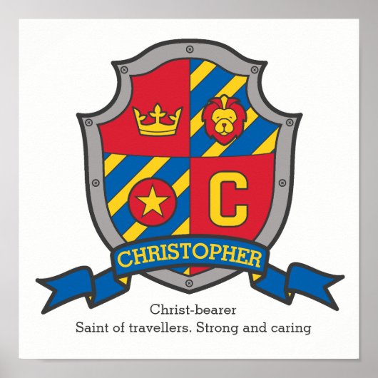 Christopher boys genaamd heraldry shield poster (Voorkant)