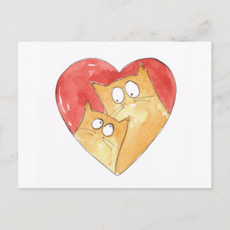 Christopher Cat en Hugh in het hart Briefkaart