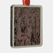 Christopher Colombus ontdekt de eilanden Metalen Ornament (Rechts)
