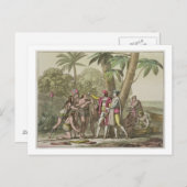 Christopher Columbus (1451-1506) met Native Ameri Briefkaart (Voorkant / Achterkant)