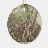 Christopher Columbus (1451-1506) met Native Ameri Keramisch Ornament (Links)