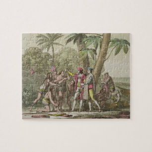 Christopher Columbus (1451-1506) met Native Ameri Legpuzzel