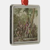 Christopher Columbus (1451-1506) met Native Ameri Metalen Ornament (Rechts)