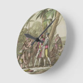 Christopher Columbus (1451-1506) met Native Ameri Ronde Klok (Hoek)