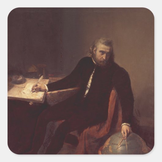 Christopher Columbus, 1839 Vierkante Sticker (Voorkant)