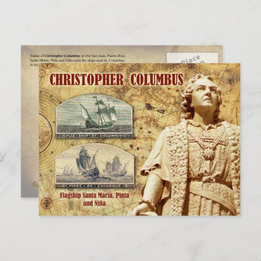 Christopher Columbus Briefkaart (Voorkant / Achterkant)