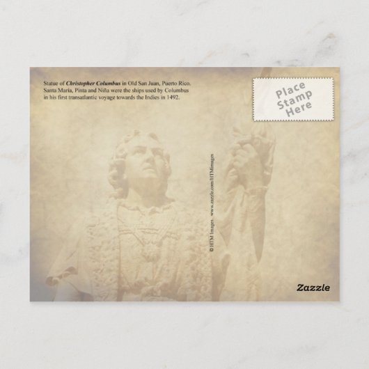 Christopher Columbus Briefkaart (Achterkant)