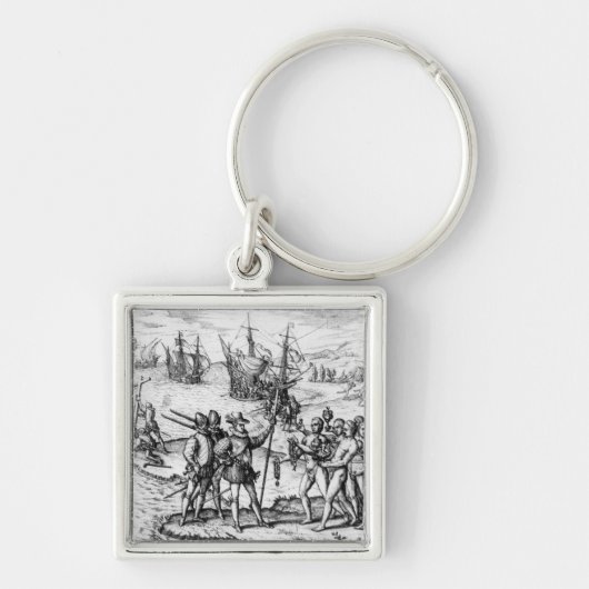 Christopher Columbus die cadeaus ontvangt Sleutelhanger (Voorkant)