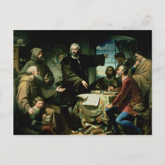 Christopher Columbus in het klooster van la Briefkaart (Voorkant)