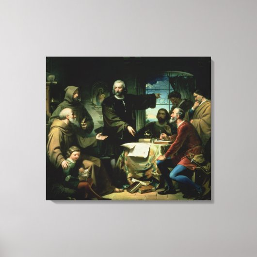 Christopher Columbus in het klooster van la Canvas Afdruk (Voorkant)
