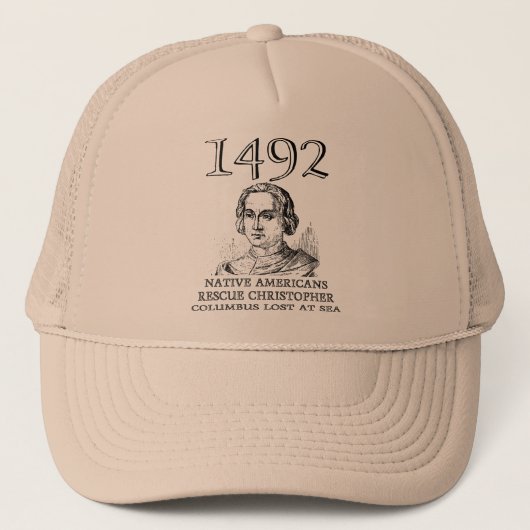 Christopher Columbus Redde Grappige Balhoedige Hoe Trucker Pet (Voorkant)