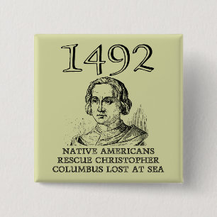 Christopher Columbus Redt Grappige Knop Badge Vierkante Button 5,1 Cm