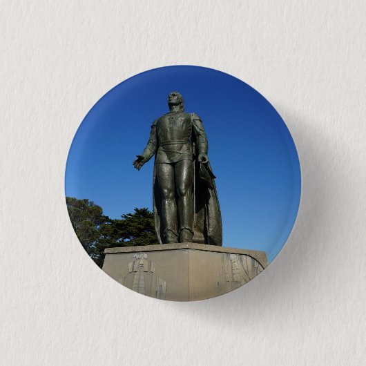 Christopher Columbus Statue Pinback Button (Voorkant)