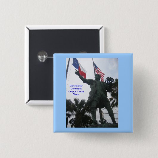 Christopher Columbus Vierkante Button 5,1 Cm (Voorkant /achterkant)